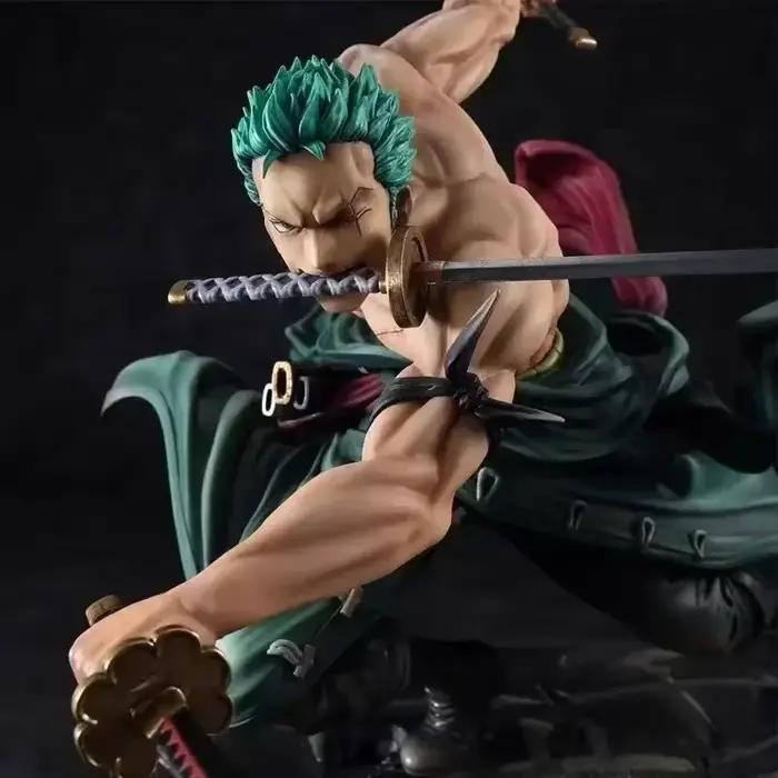 Figurines d'anime One Piece Three Thousand World Zoro, modèle Pop Three-Knife Flow, ornements de cadeau d'anniversaire, jouets à collectionner