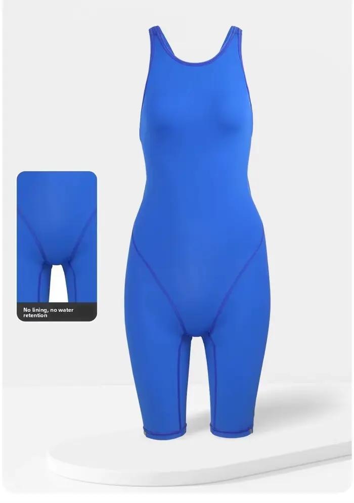 Yingfa FINA approuvé femmes compétitif longueur au genou séchage rapide résistant au chlore Durable tissu imperméable adolescentes maillots de bain