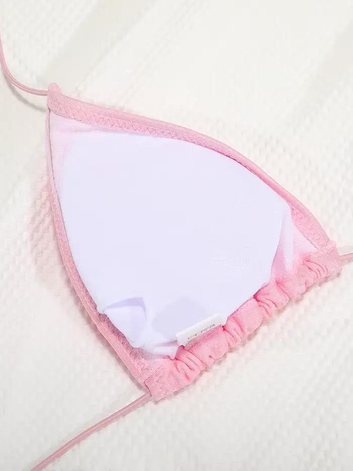 Rinabe Bikini rose, maillots de bain triangle bandage