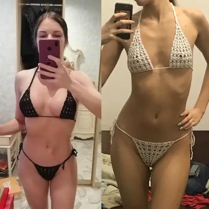 Mini ensemble de Bikini au Crochet fait à la main pour femmes
