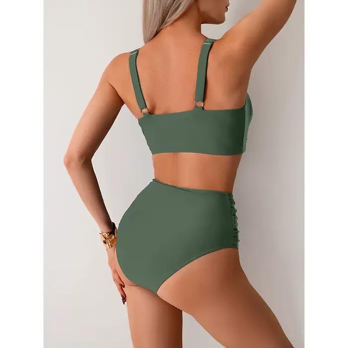 Taille haute Sexy Bikini ensemble Biquini maillots de bain femmes deux pièces maillot