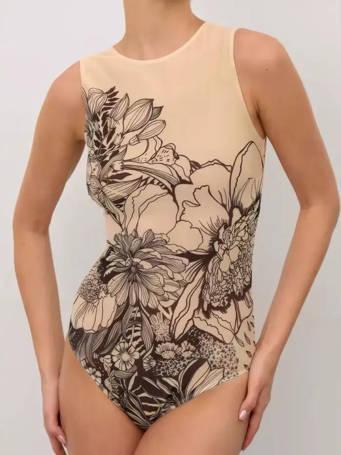 Cikini séchage rapide imprimé une pièce maillot de bain jupe de plage été