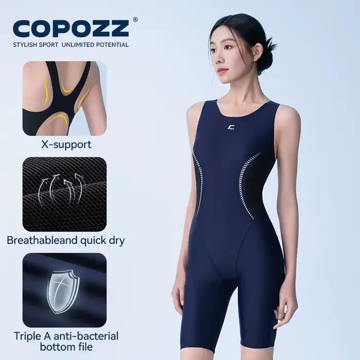 COPOZZ femme nouveau maillot de bain une pièce solide sans manches évider col en V été