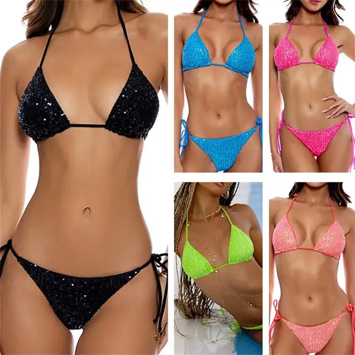 Maillot de bain à paillettes pour femmes