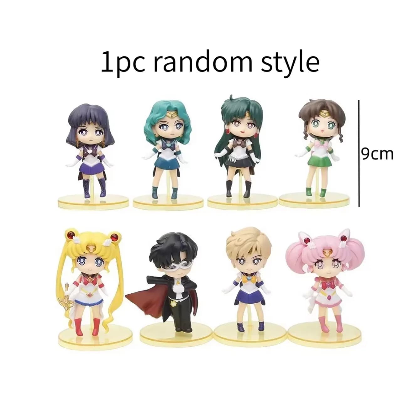Figurines de collection Sailor Moon – Ensemble de 8 pièces comprenant des figurines de Sailor Scouts