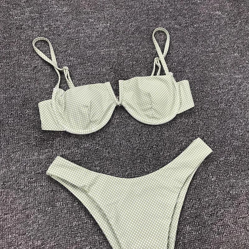 2025 nouveau Sexy col en V maillot de bain Bikini femmes deux pièces maillot de bain Push Up Bikini 