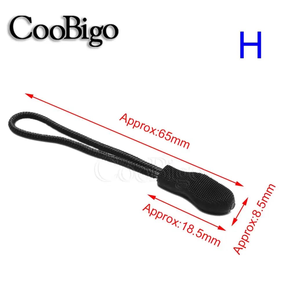 Variété de fermeture éclair, extrémités de cordon, sangle Lariat, sac à dos de camping en plein air,