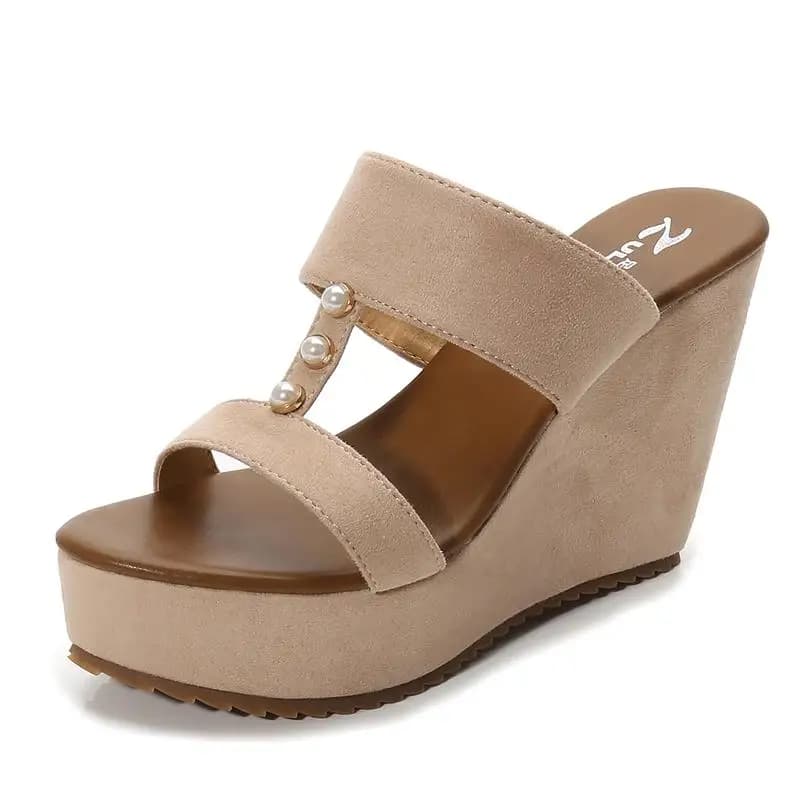 Sandales à Talons Hauts et Semelles Compensées en T pour Femme, Chaussures Sexy et Confortables, Tai