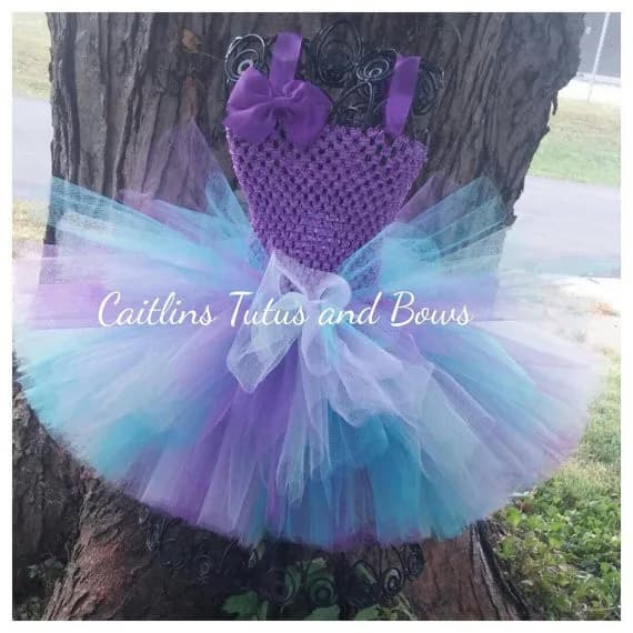 Robes tutu turquoise pour filles, corset au crochet pour bébé, tutu de ballet avec nœud à cheveux, c
