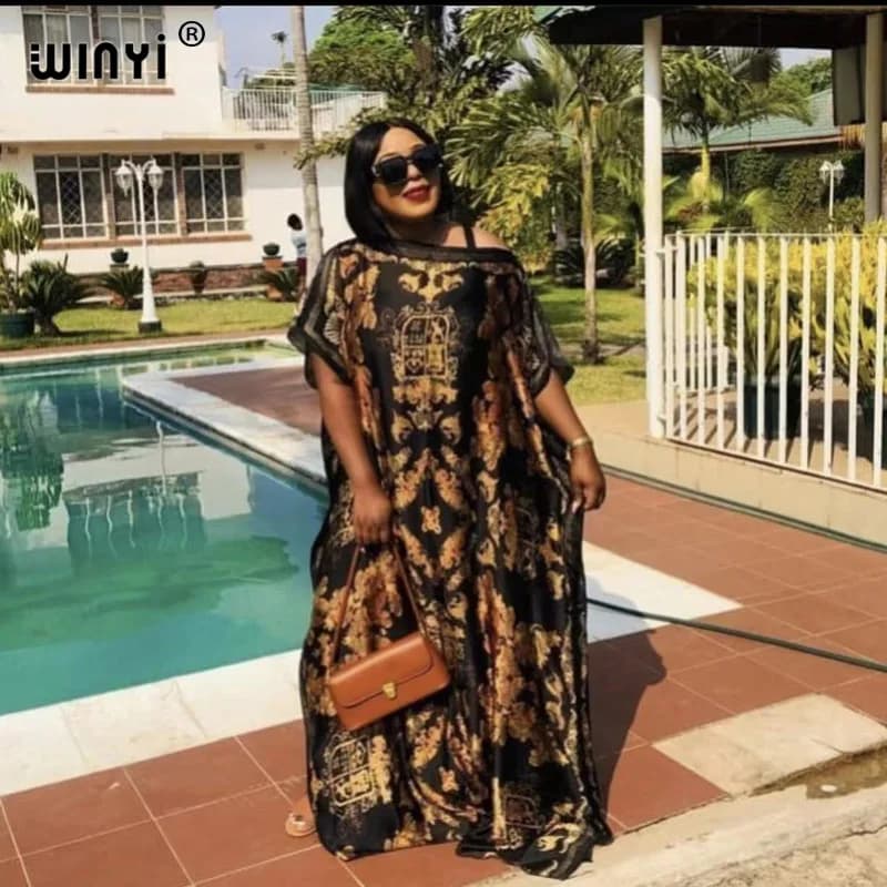 Robe Élégante Surdimensionnée à Imprimé Africain pour Femme, Tenue à la Mode, Longueur 130cm, Buste 