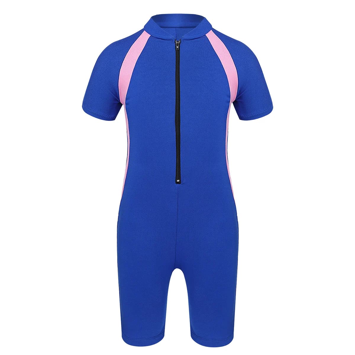Combinaison de plongée une pièce à manches courtes zippée pour filles, maillot de bain shorty, prote