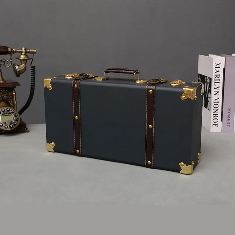 Grandes valises de voyage Vintage de luxe, coffre en cuir sous le lit, organisateur de vêtements, bo