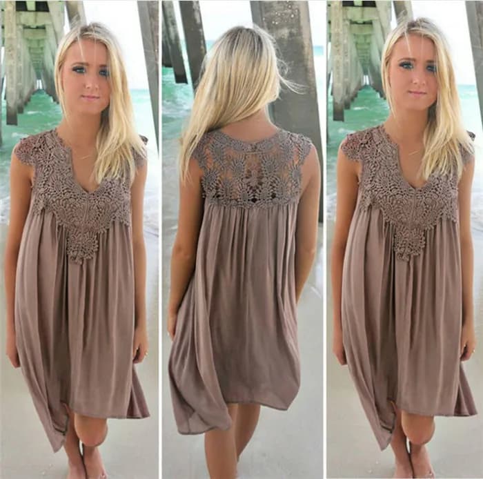 Robe de plage en dentelle pour femme, cache-maillot de bain en crochet résille avec fleurs en mousse