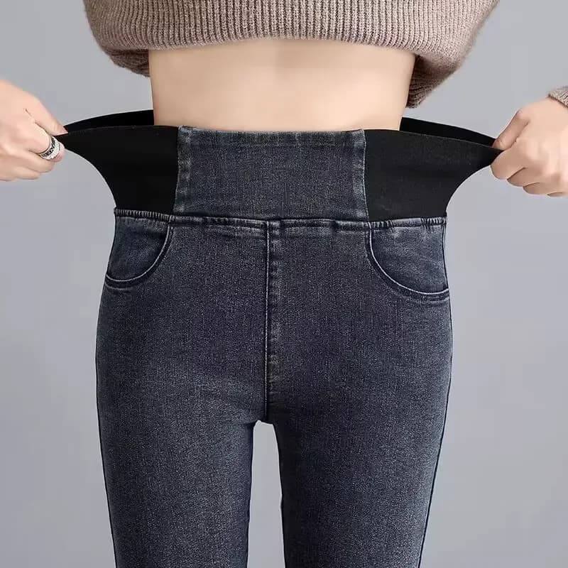 Jean surdimensionné 26-38 pantalon en Denim mince femme taille haute Jean maigre Vintage lavage cray