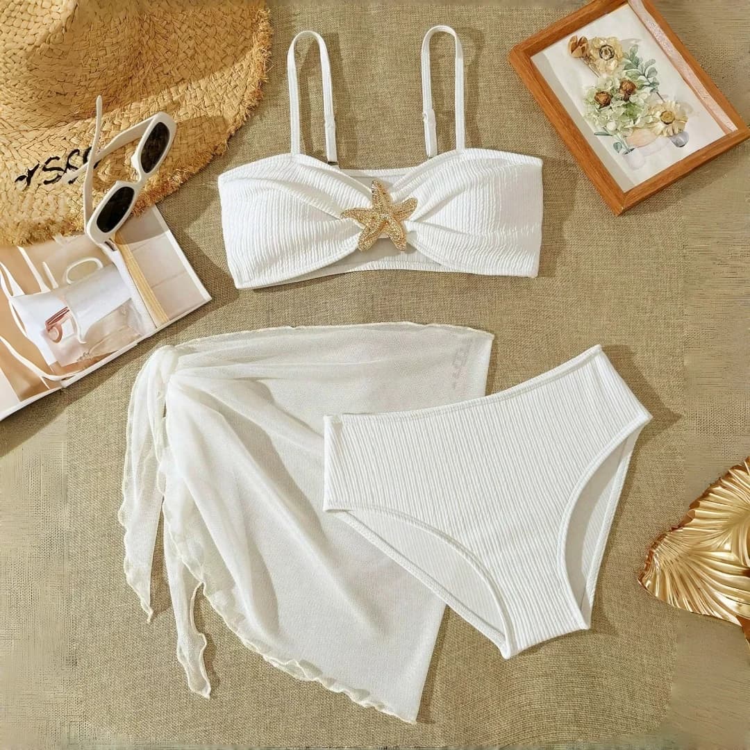 Maillot de bain pour adolescentes, ensemble Bikini 3 pièces, maillot de bain pour filles de 7 à 16 a