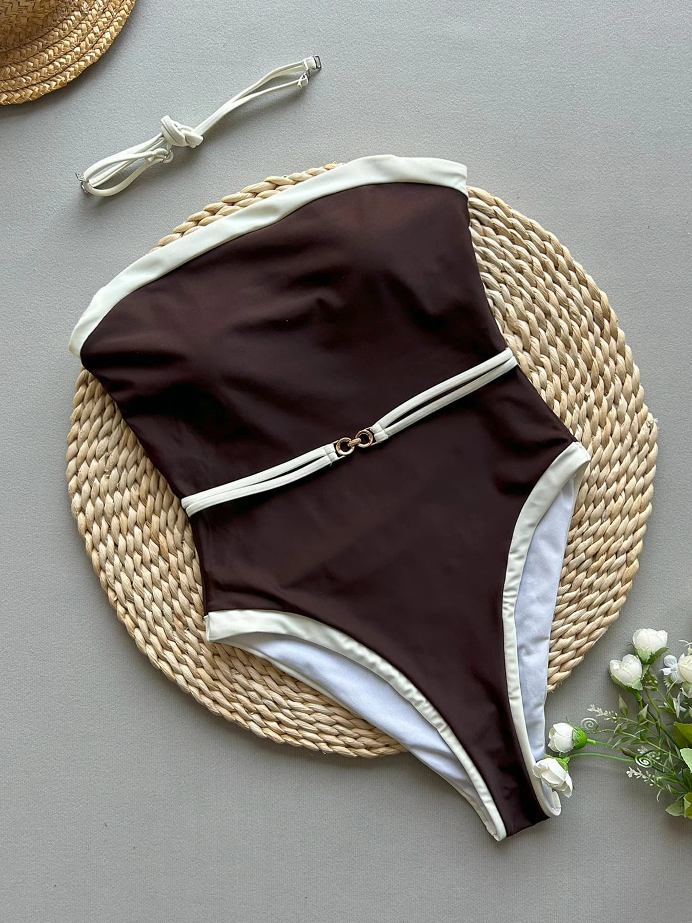2025 nouveau Sexy maillot de bain bandeau femmes une pièce maillot de bain femme Patchwork body Mono