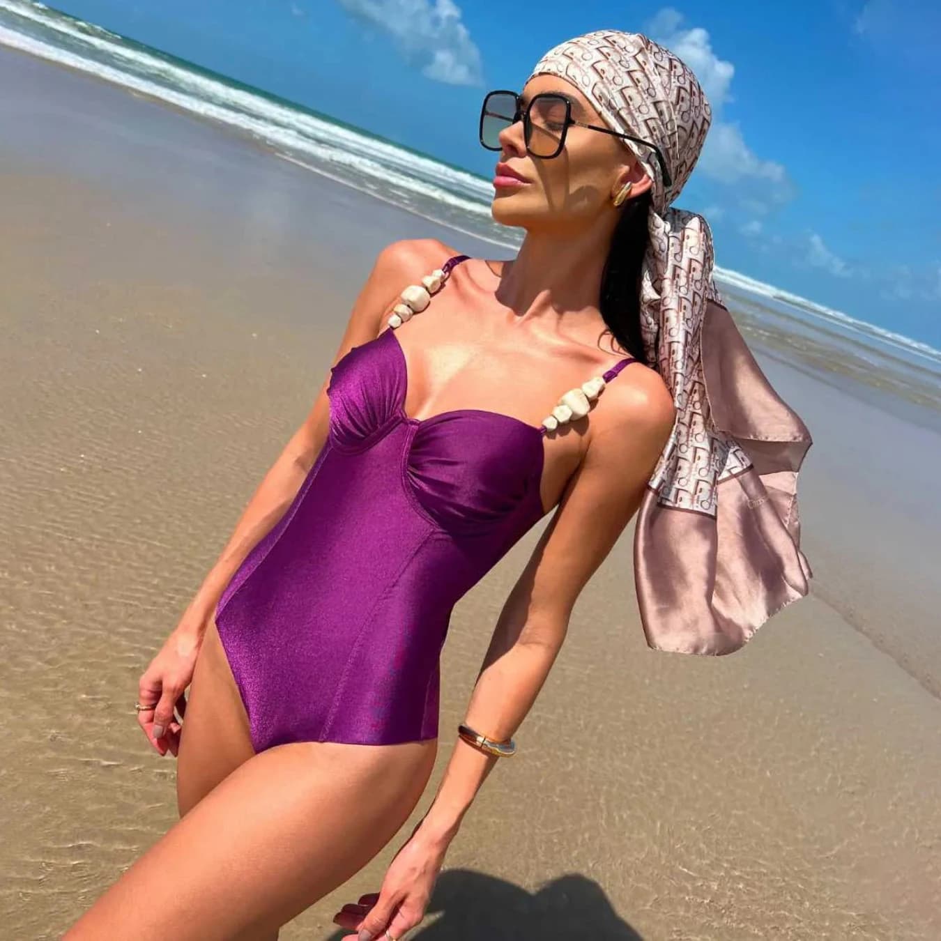 Maillot de bain une pièce, sexy, soutien-gorge push up, culotte taille haute, avec bretelles en pier