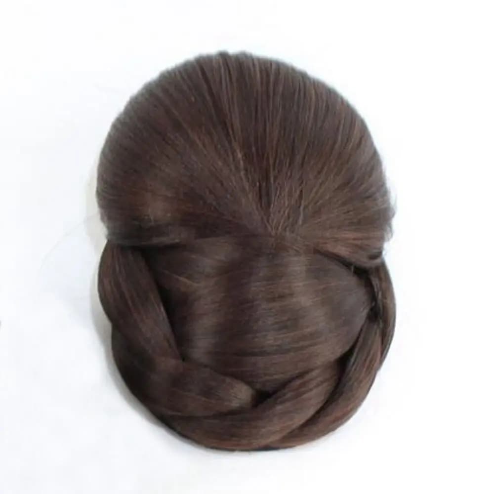 Extension de cheveux naturels pour femmes, faux chignon, chignon tressé, postiche de mariée, accesso