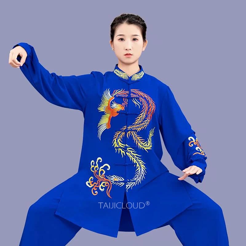 Uniforme de chapelle Tai Phoenix brodé pour femmes, tenue de compétition professionnelle d'arts mart