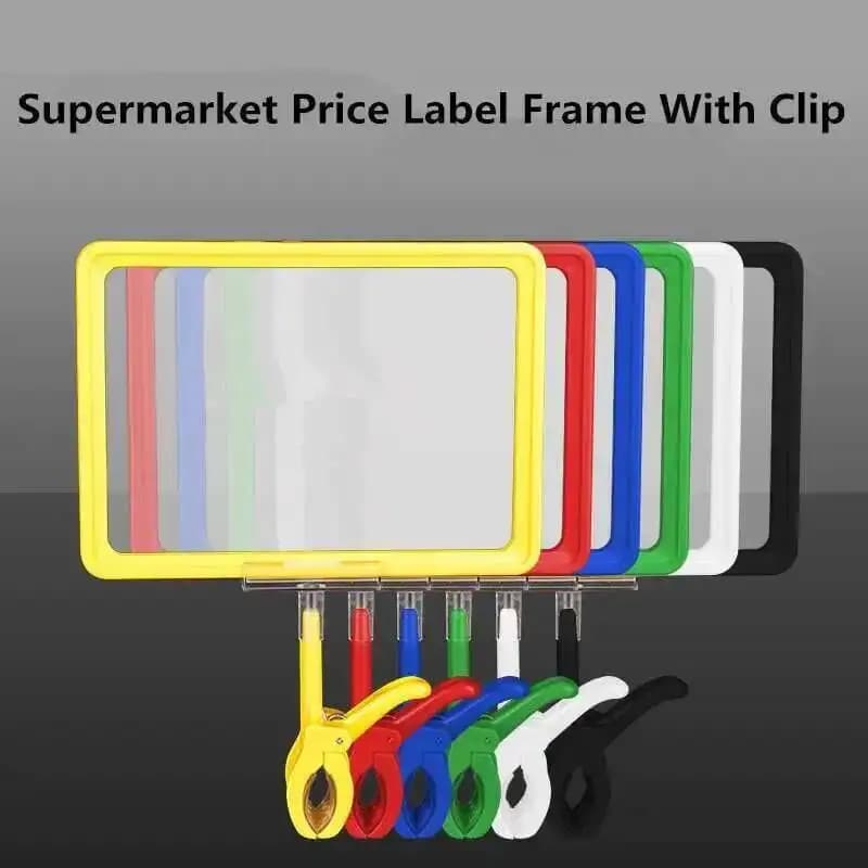 Support de panneau de prix en plastique A5 pour supermarché, 5 pièces, avec Clip POP, panneau de cad