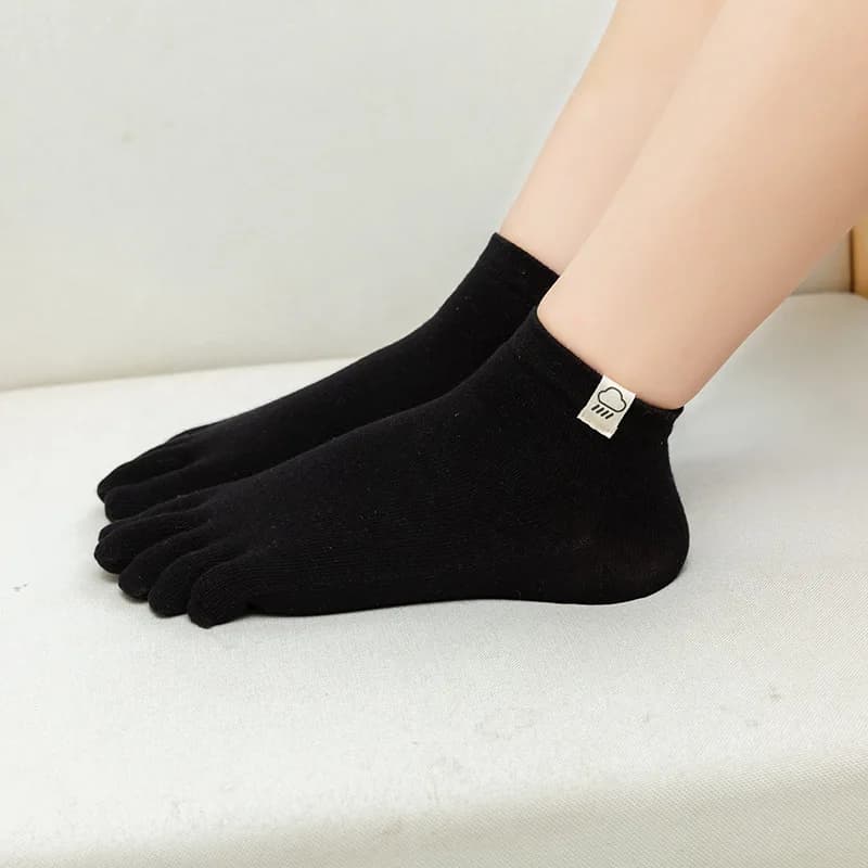 Chaussettes pour femmes chaussettes à cinq doigts chaussette femme couleur unie 5 orteils chaussette