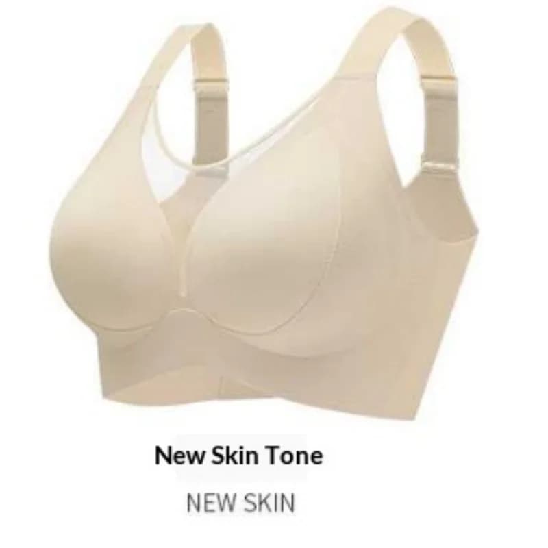 Soutien-gorge sans couture grande taille en maille transparente, col en V, push-up, couvrant entière