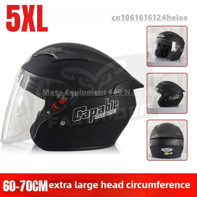 Casque de moto grande taille 7XL, grande circonférence de la tête 60-76cm, casque de sécurité d'équi