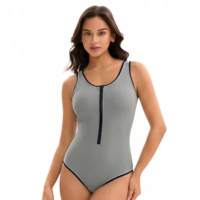 Maillots de bain amincissants une pièce pour femmes 2026 avec contrôle du ventre, fermeture éclair f