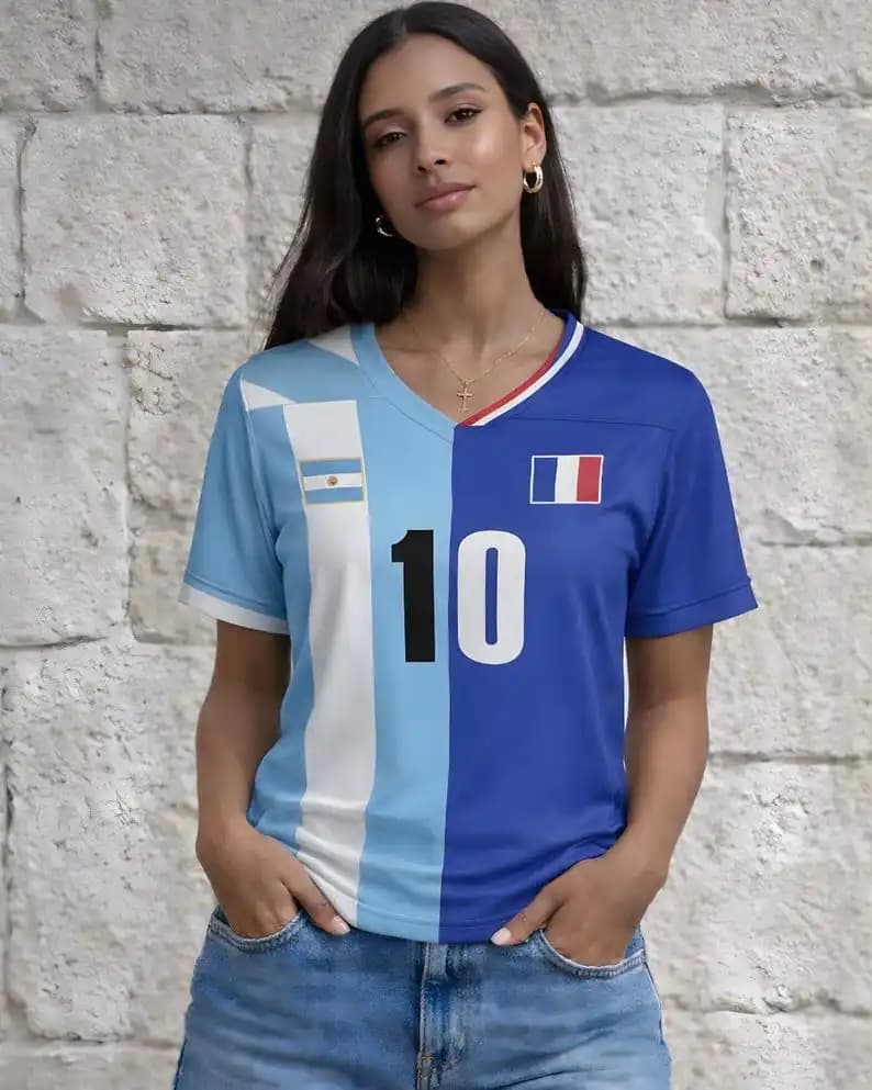 Maillot de football Espagne vs Brésil, T-shirt oversize respirant à séchage rapide pour les fans des