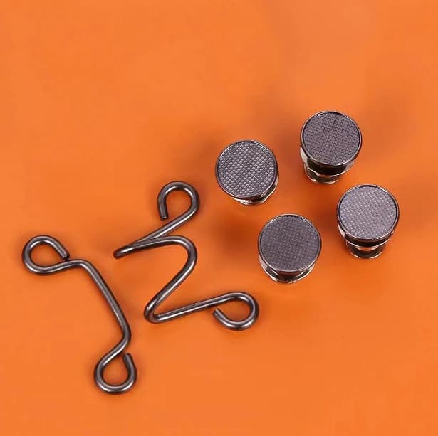 1/4 ensemble de boutons en jean en métal sans clous, boutons-pression détachables pour pantalons, br