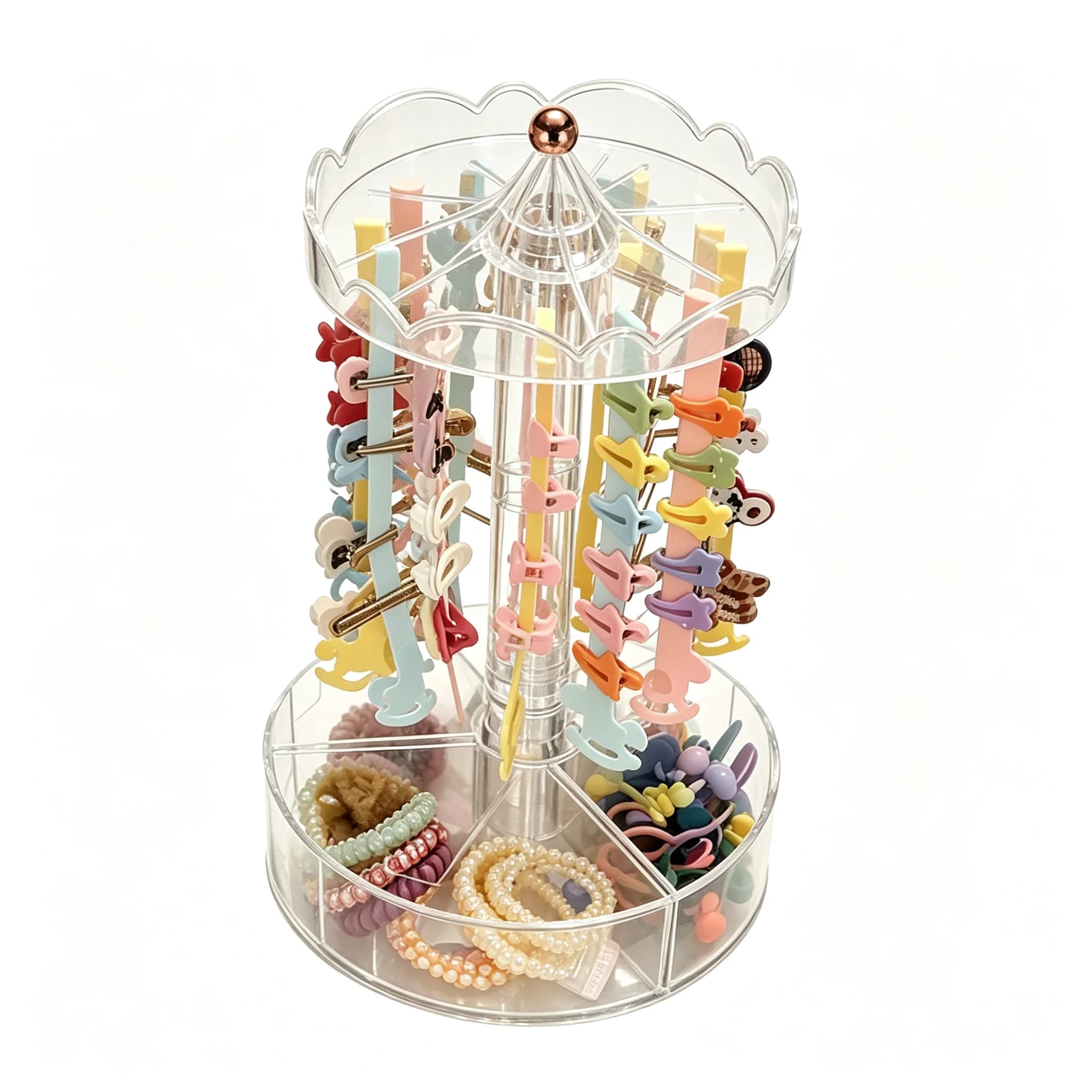 Support de rangement rotatif à 360° en acrylique transparent pour accessoires capillaires, organiseu
