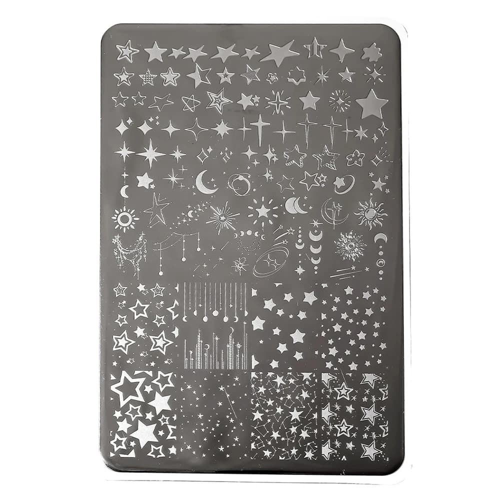 Pochoirs étoiles de lune 14.5x9.5 Cm, plaques d'estampage multi-formes pour Nail Art, tampon Image i