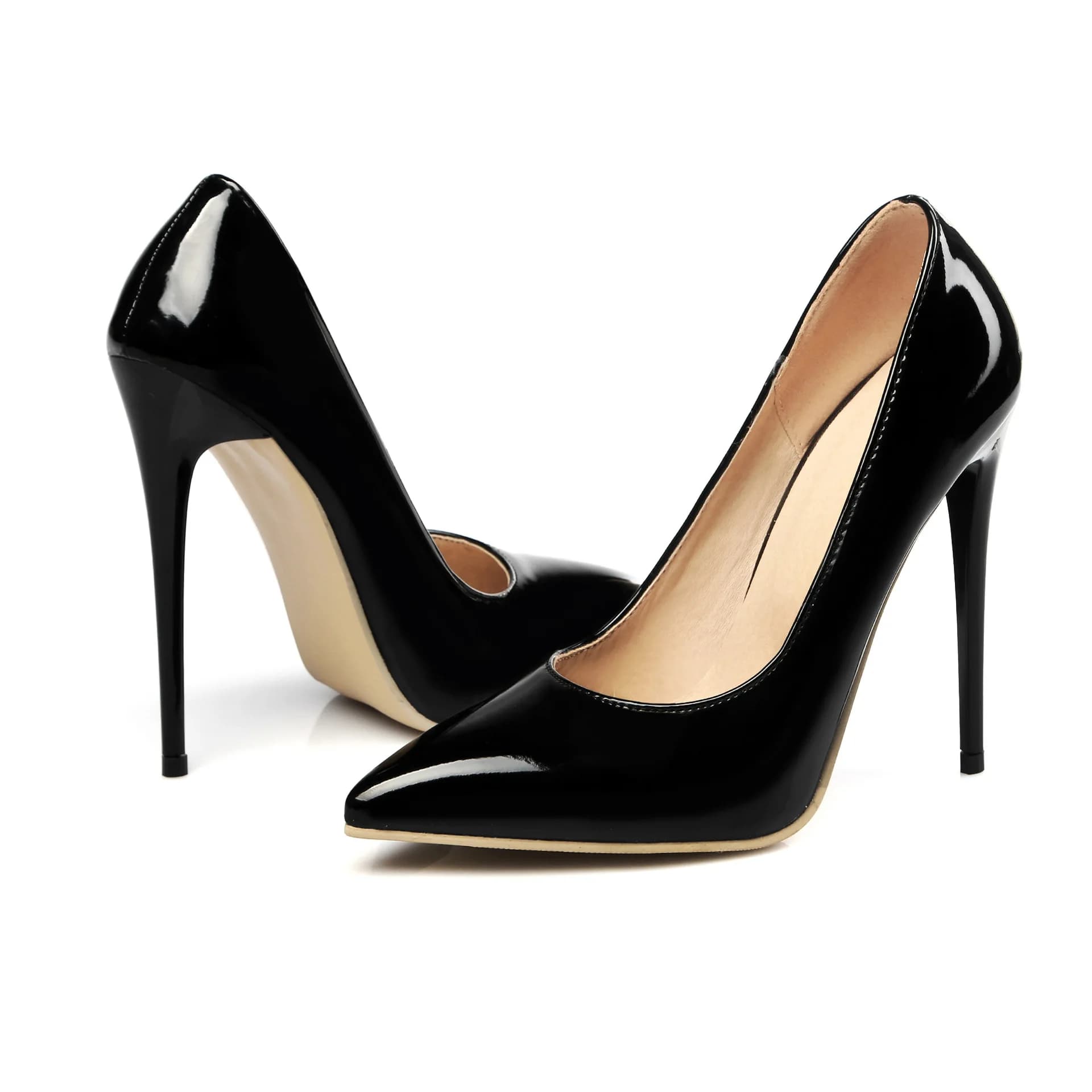 Grande taille 47 style classique femmes brevet pointu talons hauts 12 cm talons hauts femmes élégant