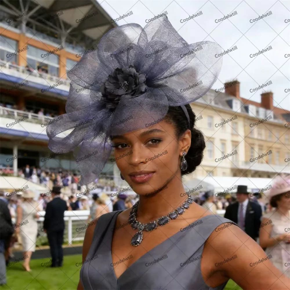 Chapeau fascinateur à fleurs violettes, pince à cheveux pour femmes, couvre-chef de fête de mariage,