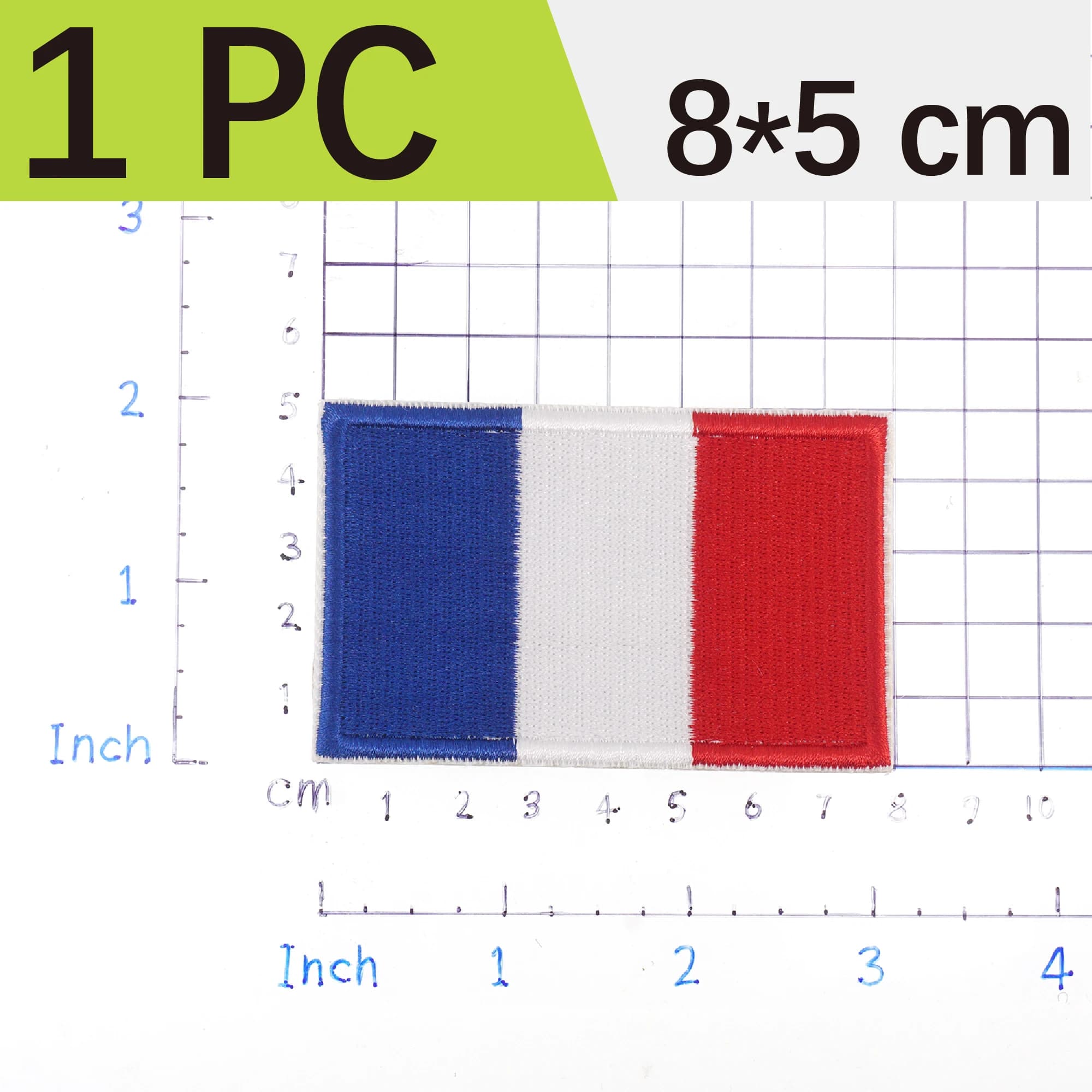 Patch brodé drapeau français, 5/1 pièces, Badge d'épaule français, fer sur applique pour vêtements