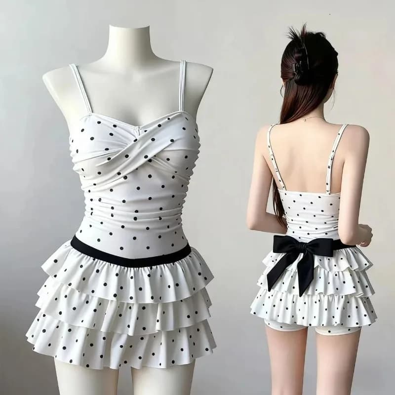 Maillot de bain à pois pour femme, bikini taille haute imprimé, maillot de bain tendance, chic pour 