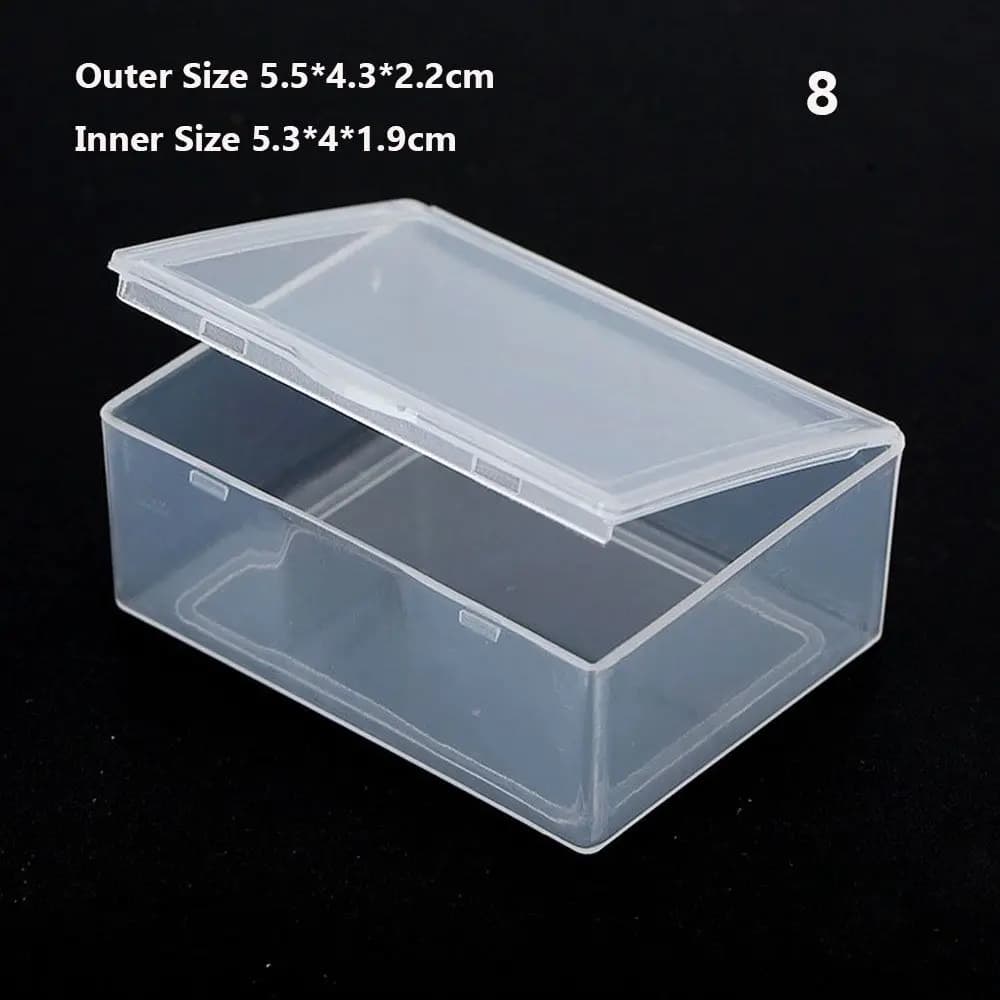 Boîte de rangement en plastique Transparent et rigide, petite boîte de rangement carrée et transpare