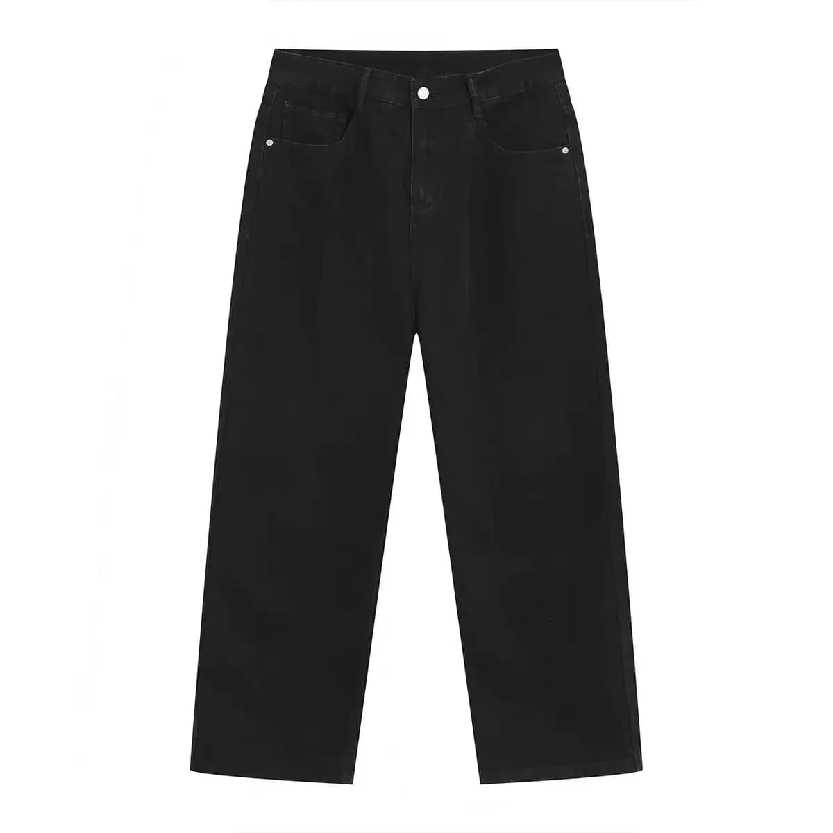 Jeans droits taille basse pour femmes, coupe classique, brodés et déchirés, en denim extensible conf