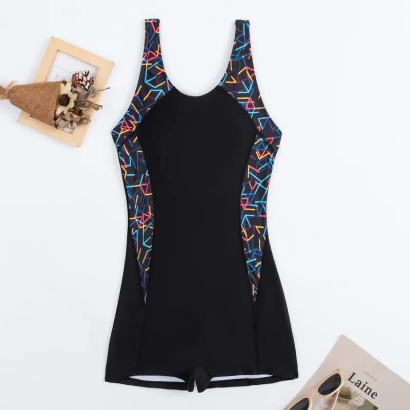 Nouveau Maillot de Bain Une Pièce Sportif pour Femme Grande Taille, Style Bikini, en Tissu Polyester