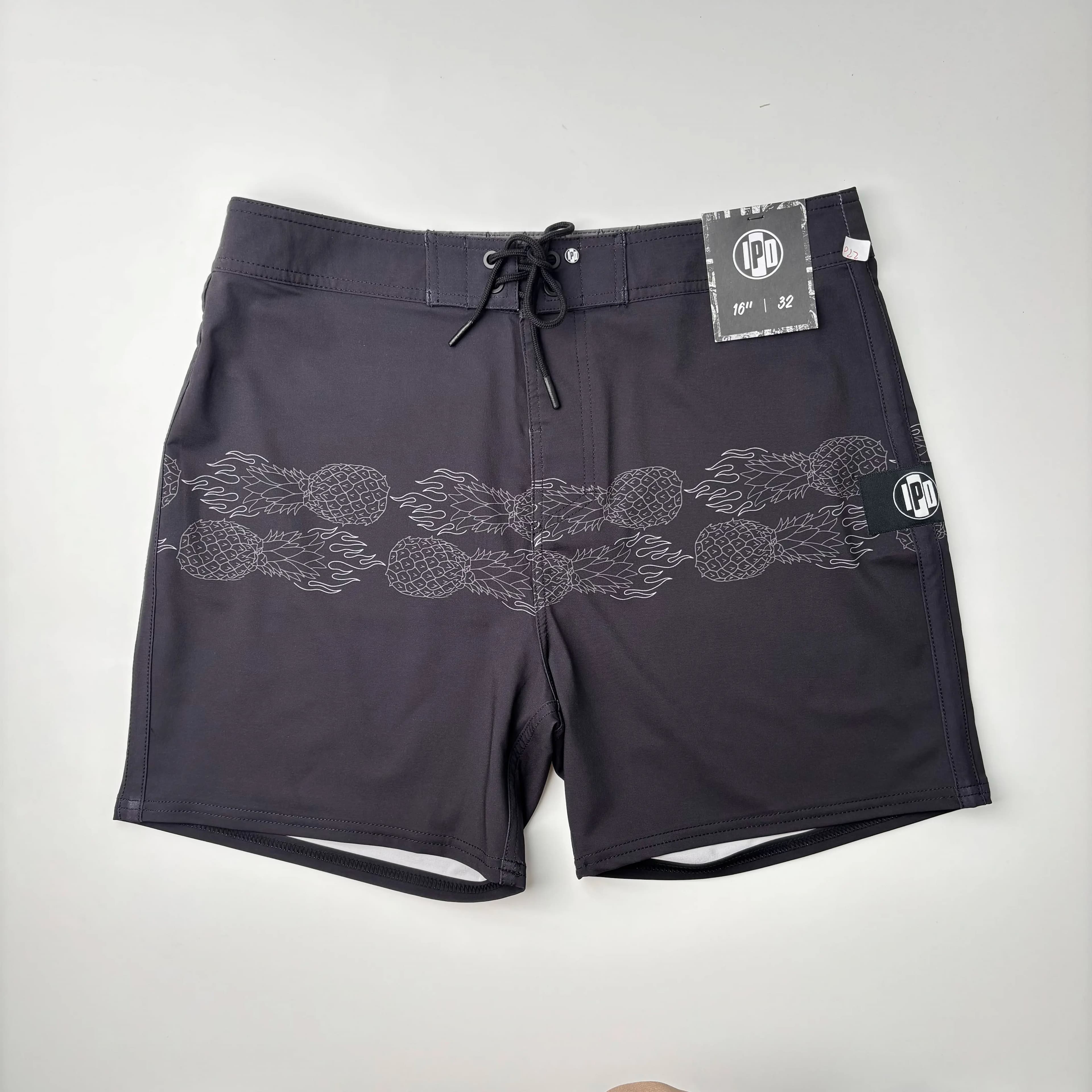 Short de bain et de surf pour homme, taille 32, longueur courte 16-17 pouces, original, extensible, 