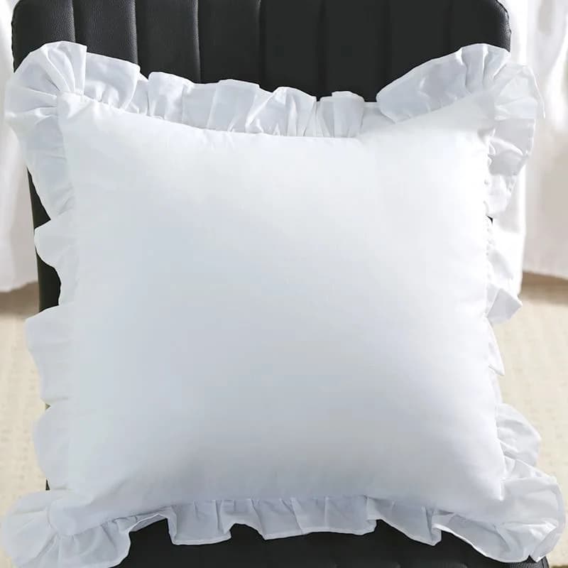 Housse de coussin à volants, taie d'oreiller solide pour canapé, décor de maison, bureau, lit, plusi