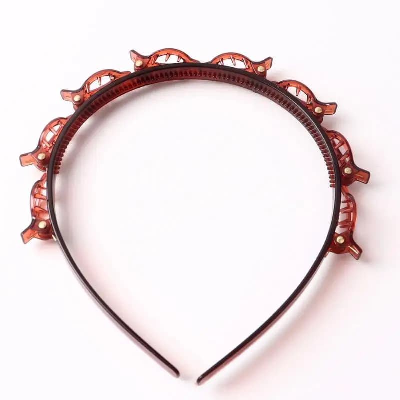 maveraFunny Accessories pour cheveux avec anneau à clip Mode Double bande Bandeau Flocé Antidérapant