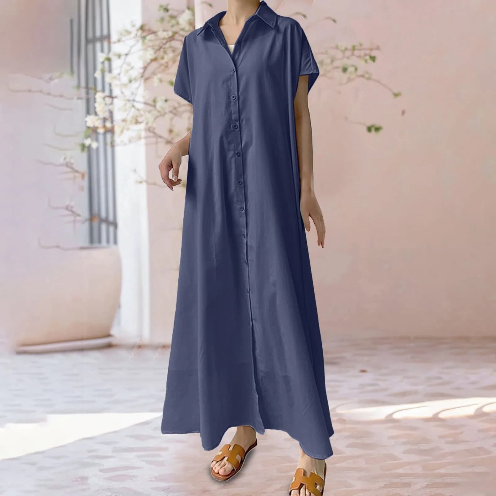 Robe chemise blanche grande taille pour femmes, tenue d'été décontractée en lin et coton, tunique am