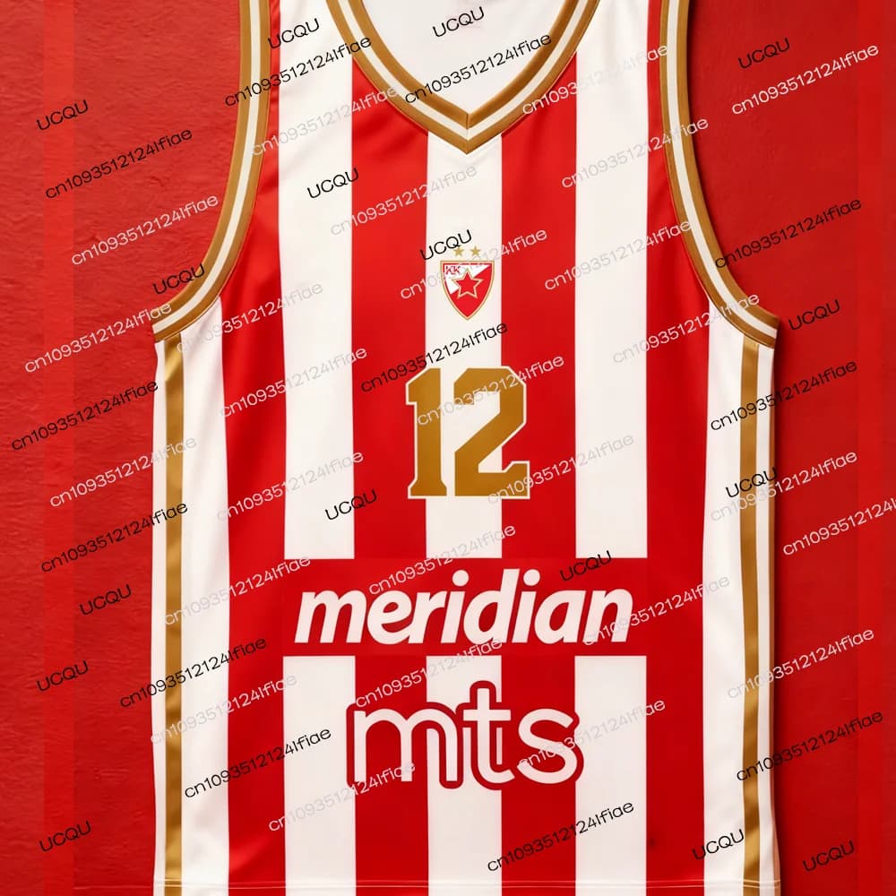 Maillot de jeu de basket-ball serbe 2025, gilet de maillot de basket-ball Red Star Belgrade Home, ma