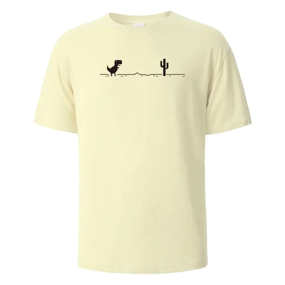 T-Shirt imprimé dinosaure Cactus, 100% coton, t-shirts d'été pour hommes et femmes, hauts surdimensi