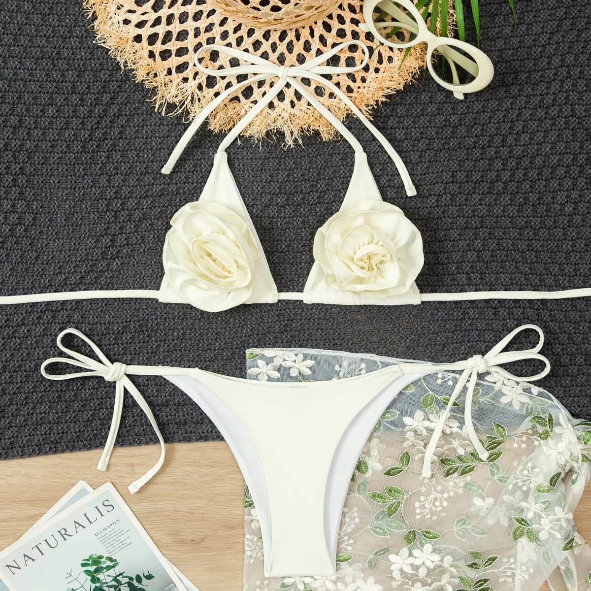 Maillot de bain trois pièces sexy, bikini bandage, vêtements de plage pour femmes, maillot de bain f
