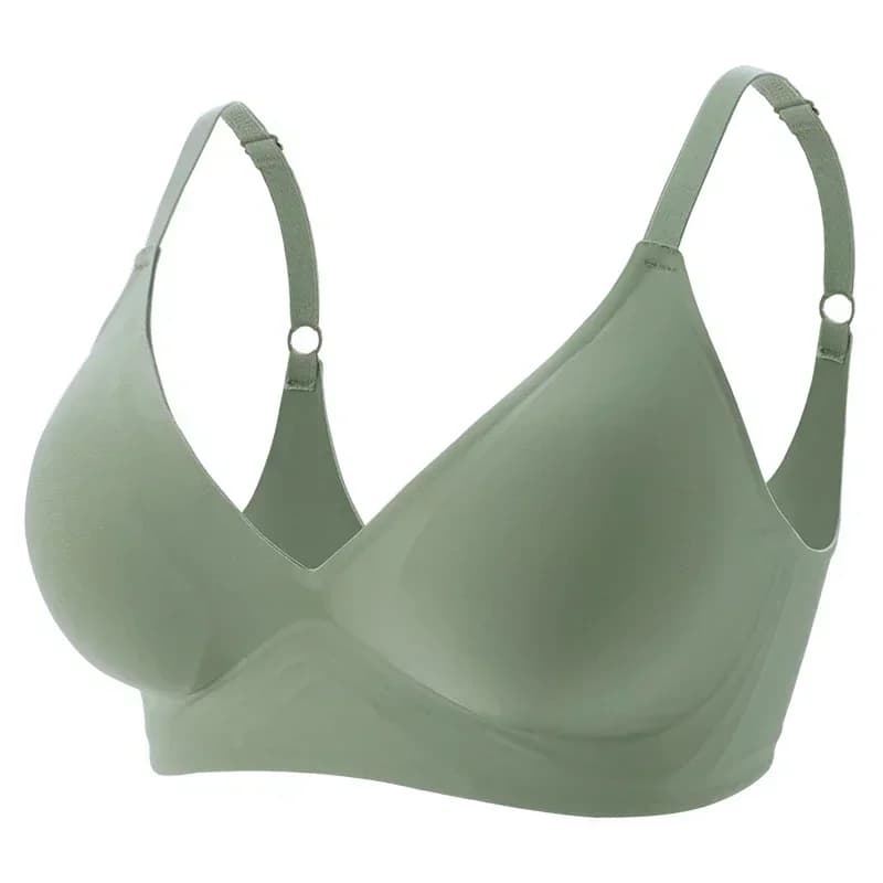 Soutiens-gorge sans couture en latex pour femme, brassière sans armatures, rembourrée et amovible, c