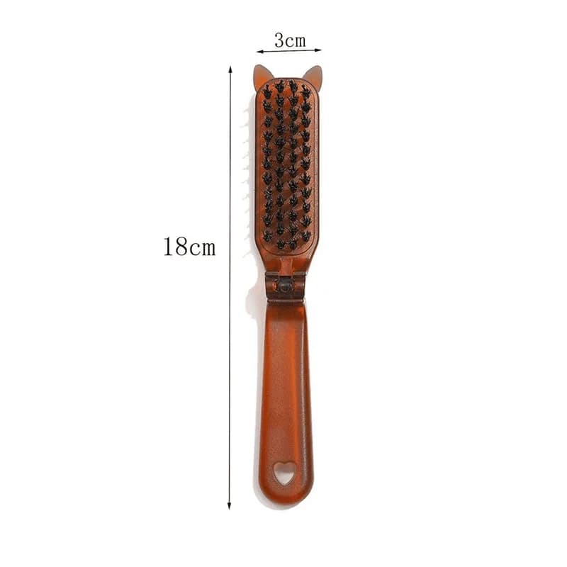 Peigne à cheveux pliable portable en poils de sanglier, masseur, brosse de voyage, accessoire de coi