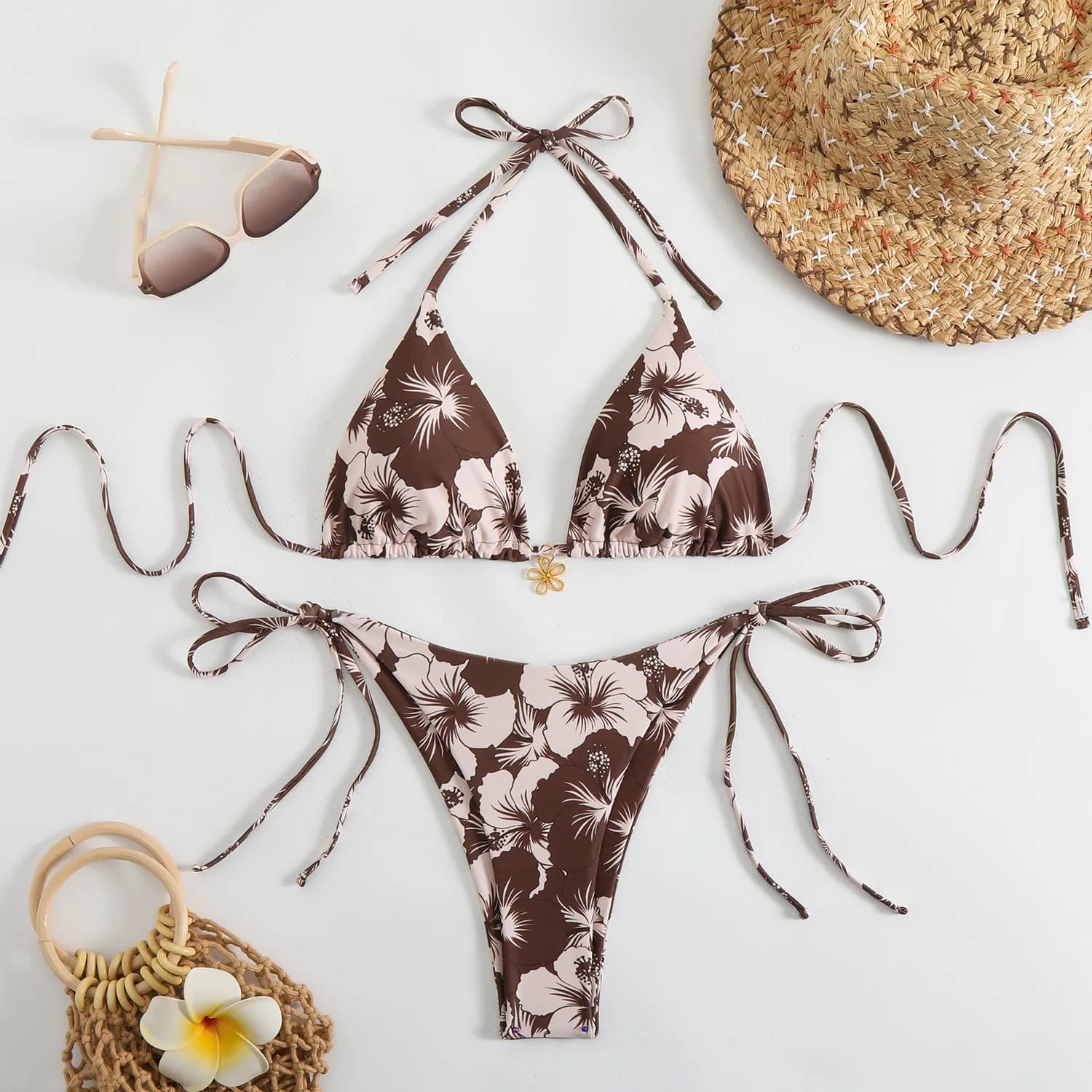 Maillot de bain micro bikini sexy pour femme, tendance 2026, ensemble 3 pièces triangle, robe de pla