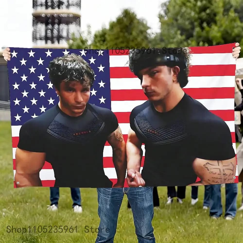 TRENT TWINS – bannière de drapeau de gymnastique drôle, tapisserie amusante avec quatre œillets, 7 t